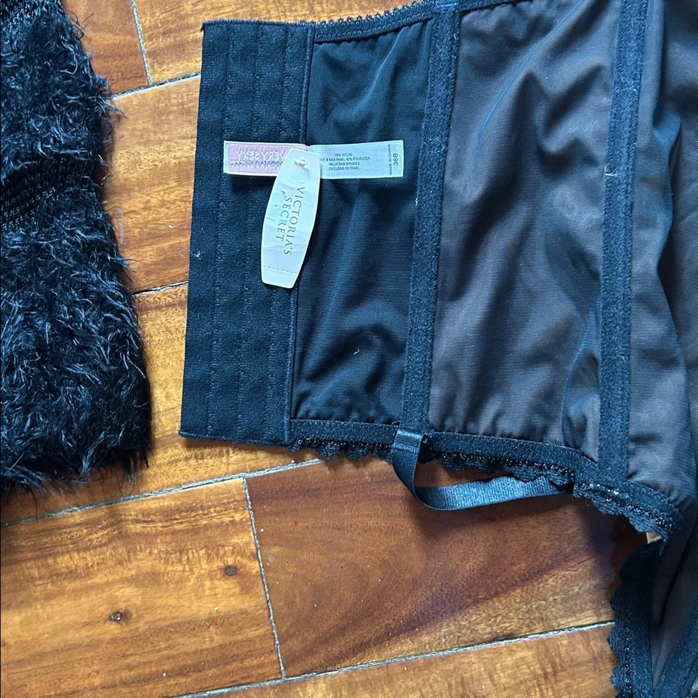Victoria's Secret Black Lace Over Tan Bustier Corset - Picture 2 of 4